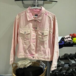 Pink Acid Wash Denim Jacket